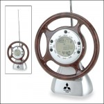 Steering Wheel World Time Clock w/ FM Scan Radio Logo Printed
