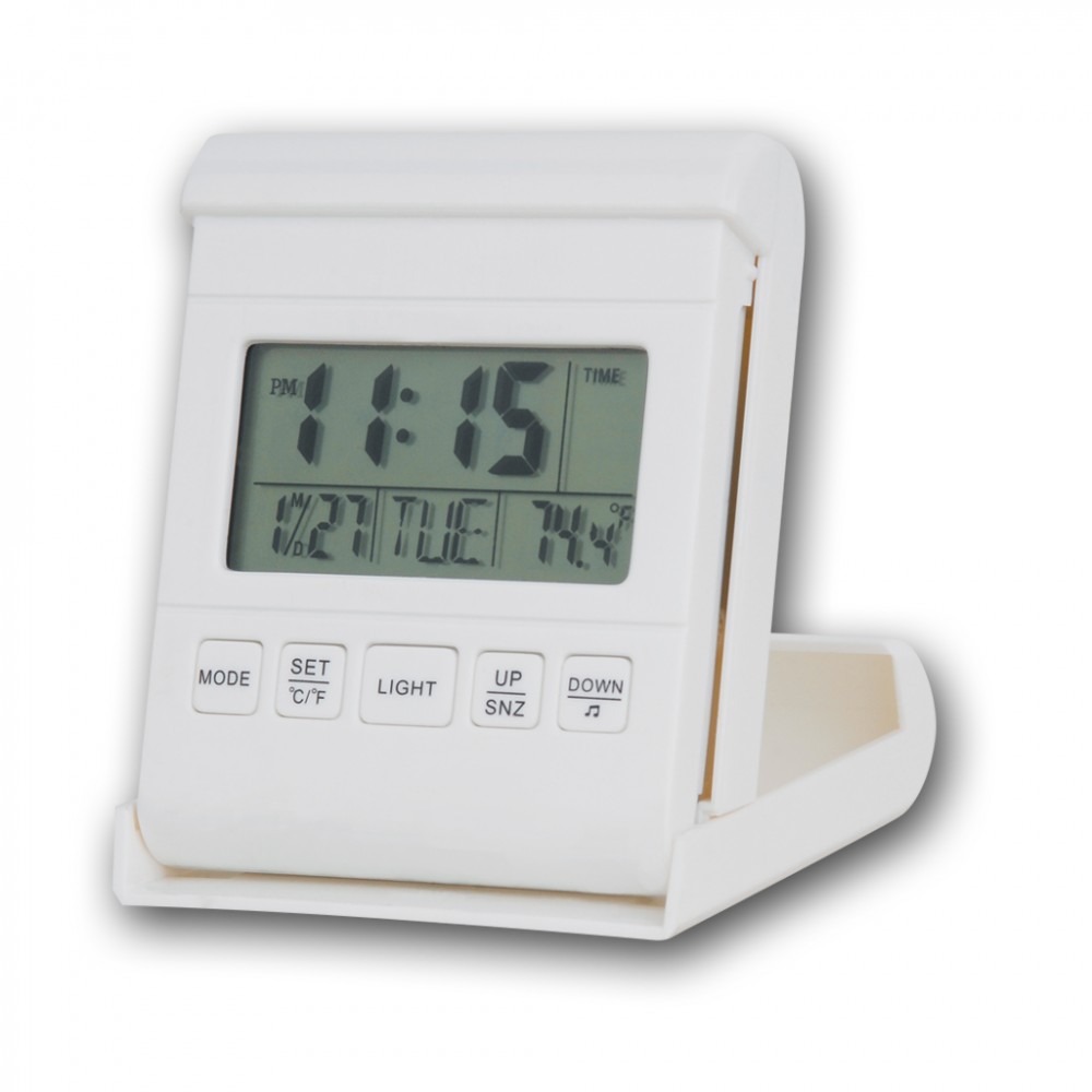 Logo Printed Travel Alarm Clock with LED Backlight Logo Printed Travel Alarm Clock with LED Backlight
