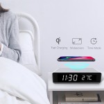 LED Alarm Clock with Wireless Charging Branded