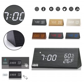 Logo Printed Wooden Smart Alarm Clock  Logo Printed Wooden Smart Alarm Clock