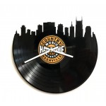 Branded Recycled Vinyl Record Custom Cut LP Wall Clock - 1 Layer