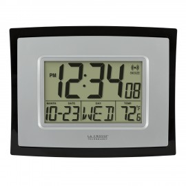 Custom Imprinted La Crosse Digital Wall Clock w/Indoor Temperature (Silver)  Custom Imprinted La Crosse Digital Wall Clock w/Indoor Temperature (Silver)