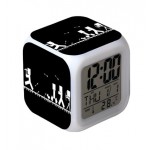 LED Square Digital Alarm Clock Logo Printed