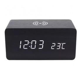 Logo Printed Multi Function Wireless Charger With Clock