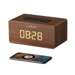 Branded Wood Grain Bluetooth Speaker with Alarm Clock