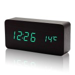Sound Control Digital LED Wooden Alarm Table Clock Custom Imprinted
