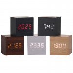 LED Wooden Alarm Clock Branded