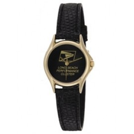 ABelle Promotional Time Neptune Lady's Watch w/ Black Grain Leather Strap Logo Printed  ABelle Promotional Time Neptune Lady