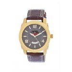 ABelle Promotional Time Maverick Men's Gold Watch w/ Leather Band Custom Imprinted