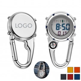 Logo Printed Pocket Watch w/ Carabiner and Compass  Logo Printed Pocket Watch w/ Carabiner and Compass