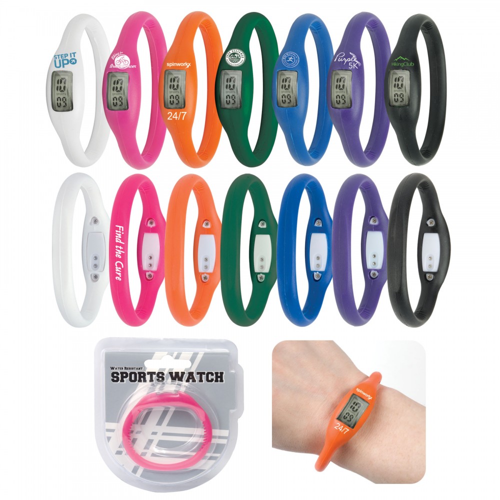 Custom Imprinted Water Resistant Silicone Sports Watch Custom Imprinted Water Resistant Silicone Sports Watch