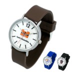 Jumbo Unisex Silver Watch, with soft & comfortable silicon bands & metal buckle, Japan movement Custom Imprinted