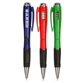 Ballpoint Pen with Led Light and Electronic Watch Logo Printed  Ballpoint Pen with Led Light and Electronic Watch Logo Printed