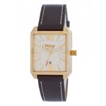 Branded Women's Raider Watch with Gold Tone Alloy Case & Leather Band