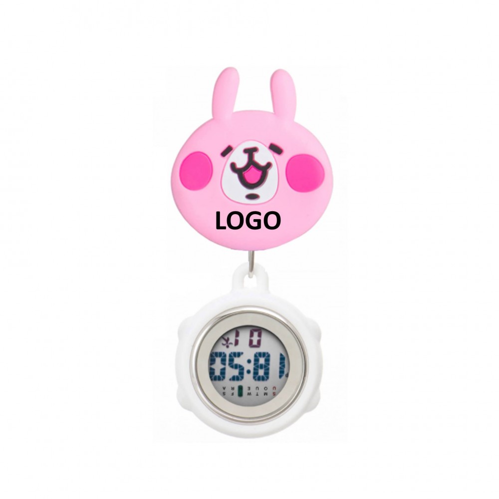 Branded Silicone Cute Rabbit Pocket Clip Nurse Watch