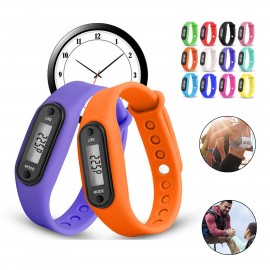 Branded Silicone Watch Digital Pedometer With Custom Logo