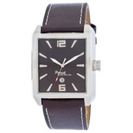 Men's Raider Watch with Silvertone Alloy Case & Leather Strap Custom Imprinted