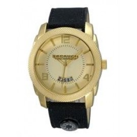 Custom Imprinted ABelle Promotional Time Maverick Men's Gold Watch w/ Canvas Strap