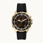 Fossil Garrett Analog-Digital Black Silicone Watch Branded