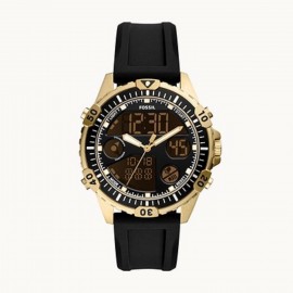 Fossil Garrett Analog-Digital Black Silicone Watch Branded  Fossil Garrett Analog-Digital Black Silicone Watch Branded