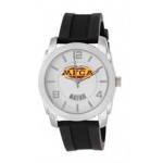 ABelle Promotional Time Maverick Men's Silver Watch w/ Rubber Strap Branded