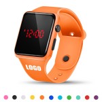 Sports Watch With Red Digital Square Dial Logo Printed