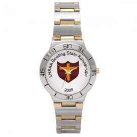 Sporty Design Bracelet Watch with dual tone band & secure clasp closure, Japanese quartz movement Custom Imprinted  Sporty Design Bracelet Watch with dual tone band & secure clasp closure, Japanese quartz movement Custom Imprinted