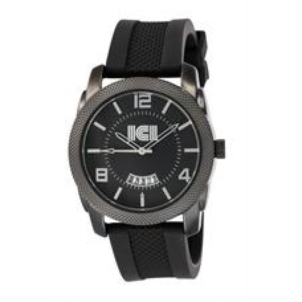 ABelle Promotional Time Maverick Men's Black Watch w/ Rubber Strap Logo Printed