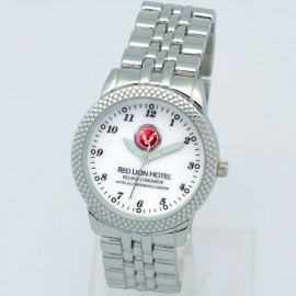 Custom Imprinted Classic Men's Bracelet Watch w/ Mesh Texture Bezel & Secure Clasp  Custom Imprinted Classic Men