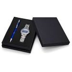 Sporty Design Bracelet Watch set with polished Aluminum Pen Branded
