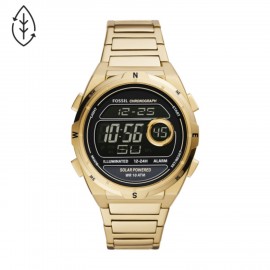 Logo Printed Fossil Everett Solar Digital Men's Stainless Steel Sport Watch  Logo Printed Fossil Everett Solar Digital Men