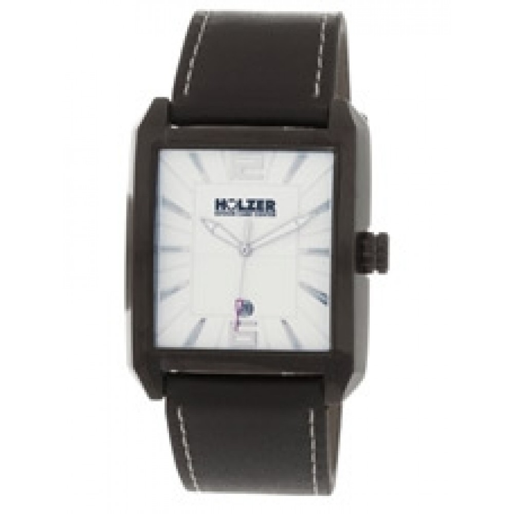Branded Men's Raider Watch with Black Alloy Case & Leather Band Branded Men's Raider Watch with Black Alloy Case & Leather Band