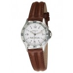 ABelle Promotional Time Ladies Defender Silver Watch w/ Leather Strap Branded