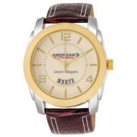 Branded ABelle Promotional Time Maverick Men's Gold/Silver Watch w/ Leather Band  Branded ABelle Promotional Time Maverick Men