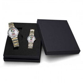 Sporty Design Bracelet Watch Set w/Dual Tone Band & Secure Clasp Closure Custom Imprinted  Sporty Design Bracelet Watch Set w/Dual Tone Band & Secure Clasp Closure Custom Imprinted
