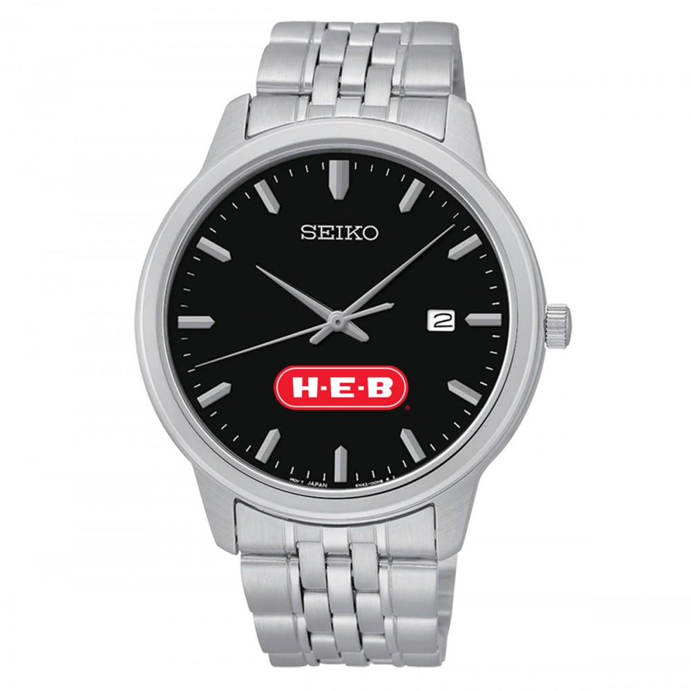 Seiko Special Value Black Dial Bracelet Watch Logo Printed Seiko Special Value Black Dial Bracelet Watch Logo Printed