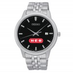 Seiko Special Value Black Dial Bracelet Watch Logo Printed