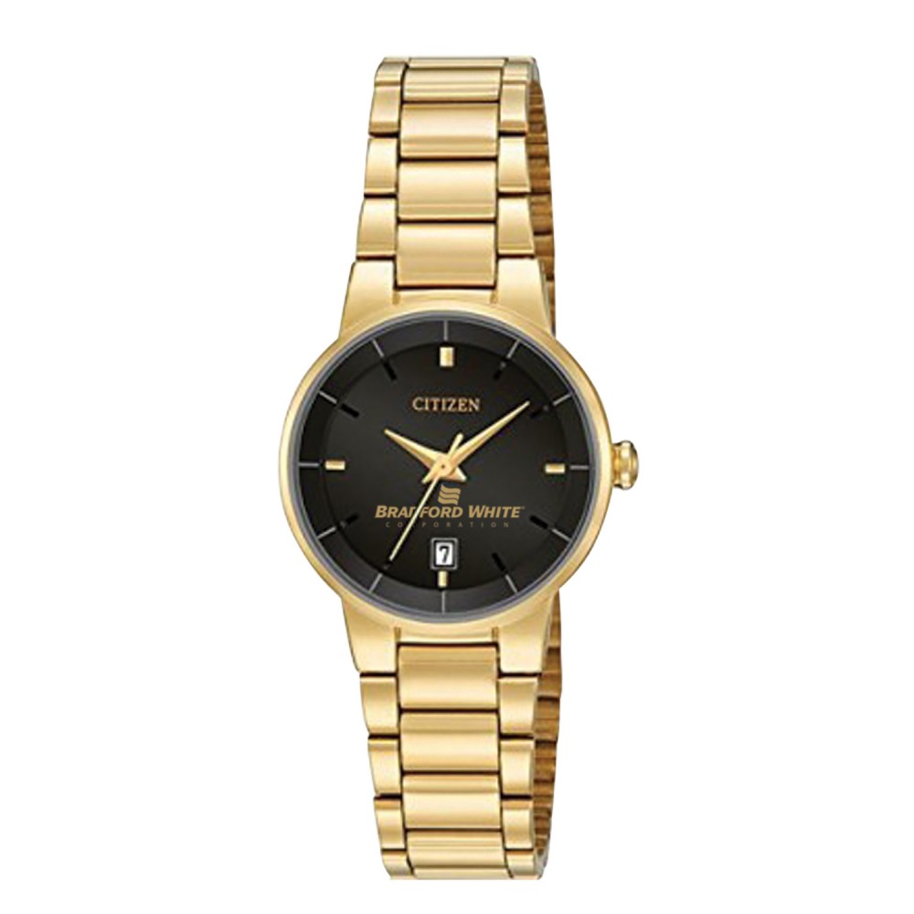 Custom Imprinted Women's Citizen Gold Watch (Black Dial) Custom Imprinted Women's Citizen Gold Watch (Black Dial)