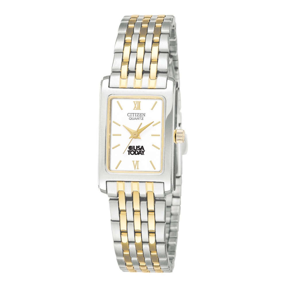 Women's Citizen Quartz Two Tone Watch Logo Printed Women's Citizen Quartz Two Tone Watch Logo Printed