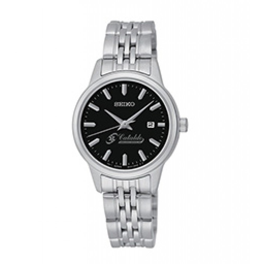 Seiko Women's Quartz Black Dial/Bracelet Special Value Watch Logo Printed Seiko Women's Quartz Black Dial/Bracelet Special Value Watch Logo Printed