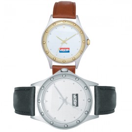 Logo Printed Executive Collection Watch w/Dots Marking Hours on Bezel  Logo Printed Executive Collection Watch w/Dots Marking Hours on Bezel