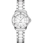 Women's Tag Heuer Formula 1 White Ceramic Watch (Diamond Bezel) Custom Imprinted