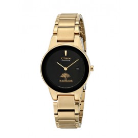 Women's Citizen Eco-Drive Axiom Gold Watch (Black Dial) with Logo