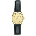 Women's Insignia Round Gold-Tone Strap Watch Logo Printed