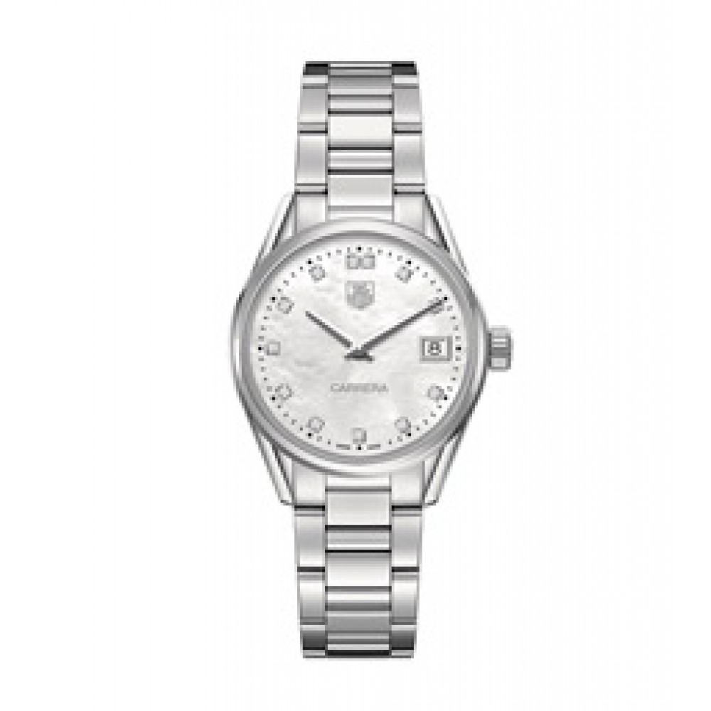 Logo Printed Women's Tag Heuer Carrera Stainless Steel Bracelet Watch Logo Printed Women's Tag Heuer Carrera Stainless Steel Bracelet Watch