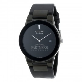 Men's Citizen Eco-Drive Black Watch with Logo