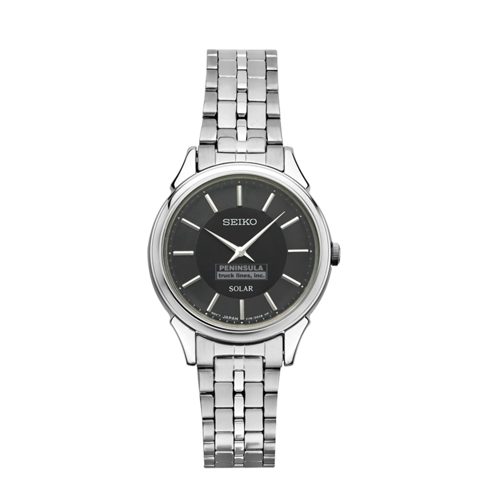 Custom Imprinted Women's Seiko Solar Bracelet Watch (Black Dial) Custom Imprinted Women's Seiko Solar Bracelet Watch (Black Dial)