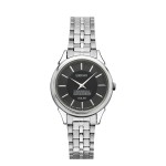 Custom Imprinted Women's Seiko Solar Bracelet Watch (Black Dial)