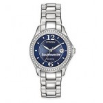 Women's Citizen Eco-Drive Silver Watch (Blue Dial) Logo Printed