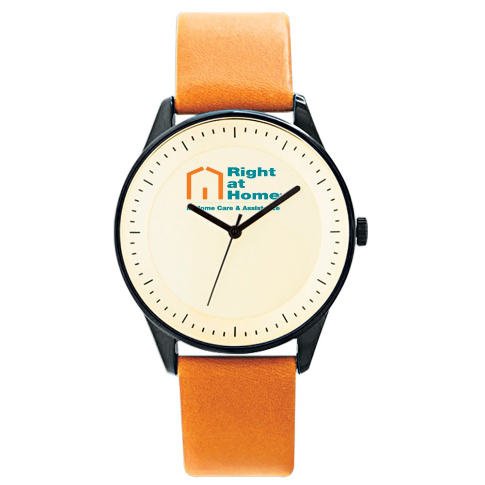 Pedre Zone Unisex Watch (Brown Calfskin Strap) Logo Printed